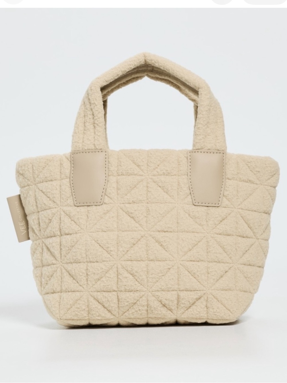 NEW VEE COLLECTIVE SHERPA MINI VEE TOTE CREAM